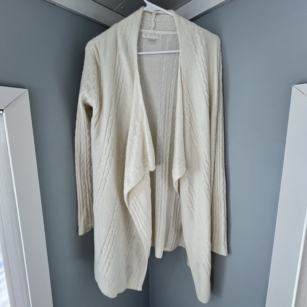 Barefoot‎ Dreams Cream Cable knit Cozy Sweater Size S/M